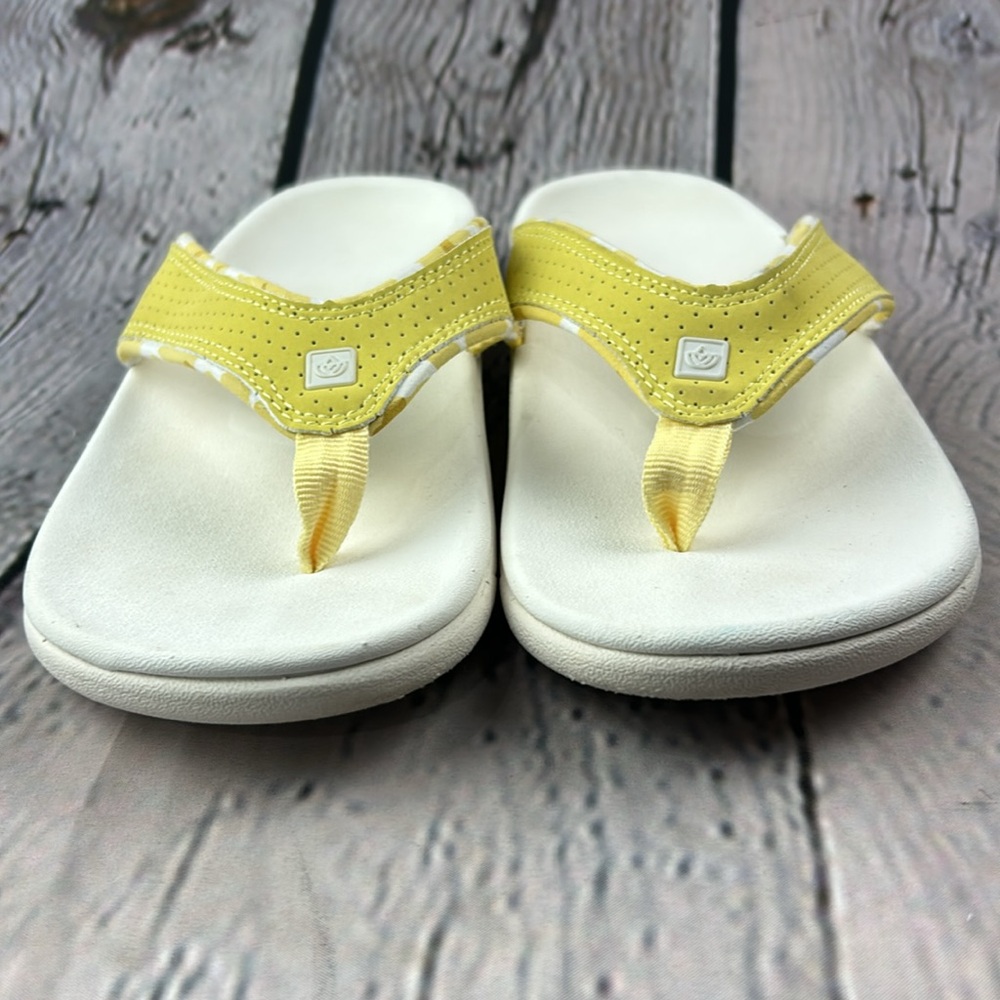 🪷 SPENCO YUMI BOKEH Support Sundress (Yellow) Thong Slip On Flip Flop Sandals - Picture 13 of 17